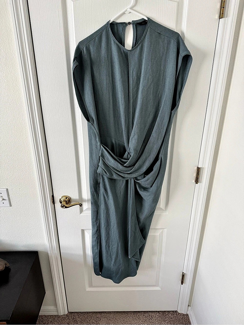 Zara Green Linen Blend Maxi Dress Size Small Like New